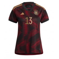 Echipament fotbal Germania Thomas Muller #13 Tricou Deplasare Mondial 2022 pentru femei maneca scurta